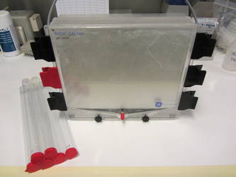 gel caster for 2D polyacrylamide gels and and equilibration tubes